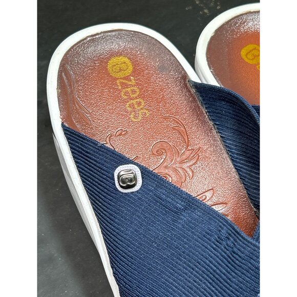 Zees Navy Blue Slip-On Sandals Size 10 Womens Comfort Slides - Picture 3 of 8